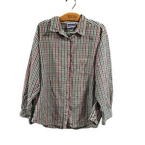 NorthCrest Classic Gingham Check Button Up Shirt Cotton XL Size 18